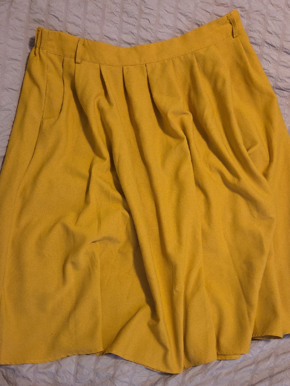 Modcloth Mustard Yellow A-Line Pleated Skirt